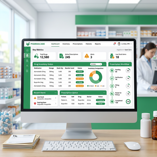 Pharmacy Management Dashboard Interface